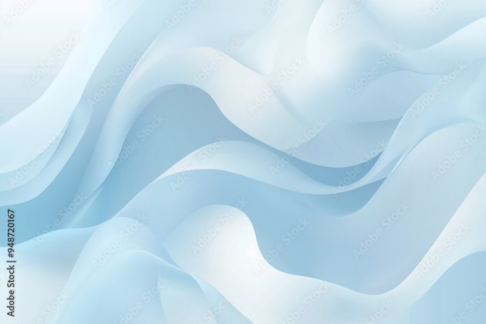 Fototapeta premium Soft Abstract Light Blue and White Flowing Wave Background