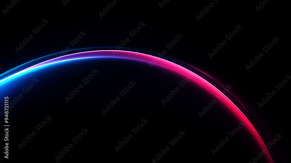 Curvas de luz en un fondo negro muestran un diseño abstracto y vibrante de colores al amanecer Curvas de luz en un fondo negro muestran un diseño abstracto y vibrante de colores al amanecer