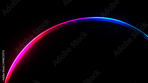 Curva vibrante de luces en una oscuridad que evoca misterio y energía en un fondo estelar