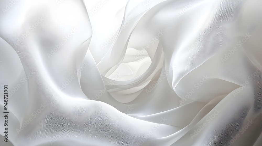 Obraz premium Luminous Kaleidoscopic Abstract Forms Suspended in Dreamlike Spatial Realm on White Background