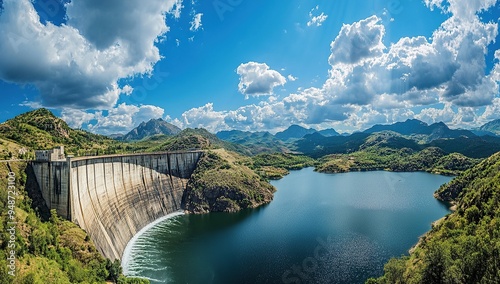 A stunning landscape photograph of the ZorMetaal dam, showcasing its majestic structure against photo