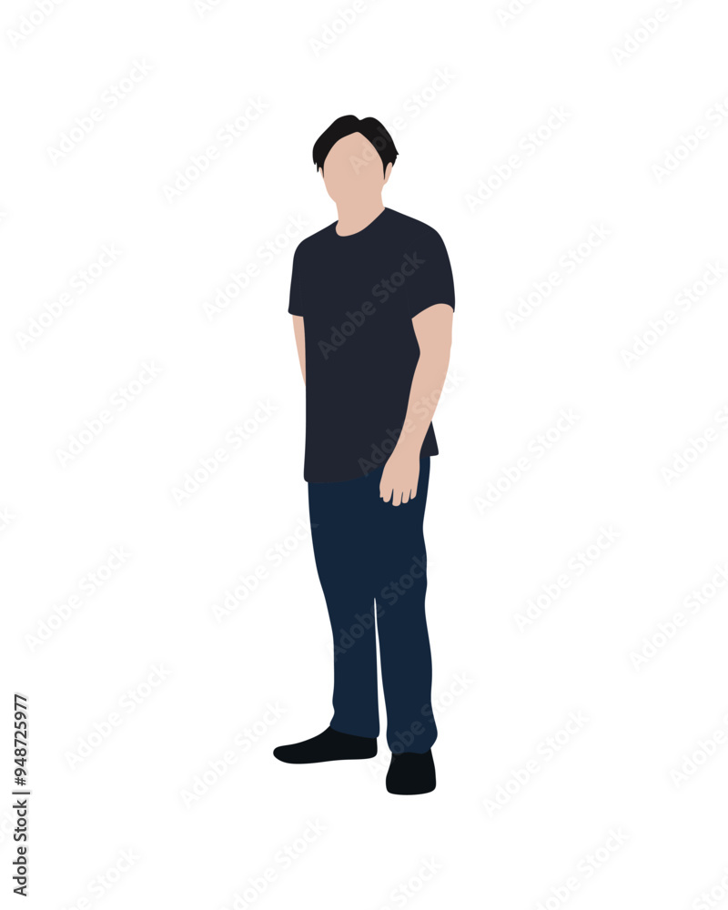 Flat vector people and illustration, man with casual outfit Flat vector people and illustration, man with casual outfit