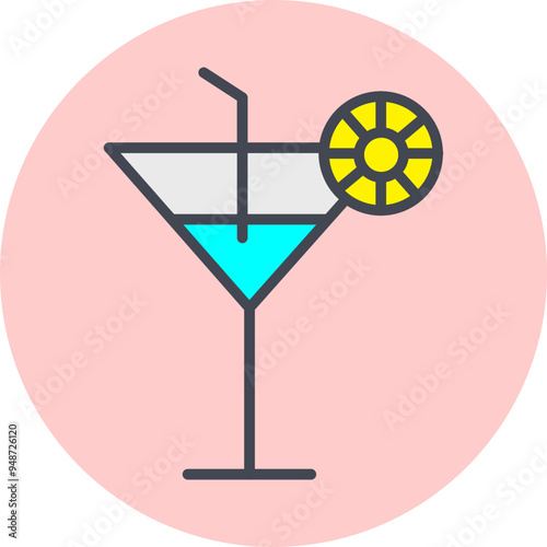 Cocktail Drink Vector Icon