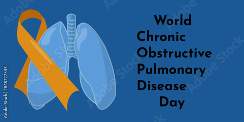 World COPD (Chronic Obstructive Pulmonary Disease) Day, Simple horizontal banner on the topic of medicine and health