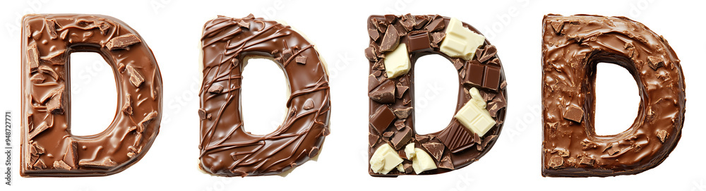 Chocolate alphabet, Letter D PNG set Chocolate alphabet, Letter D PNG set