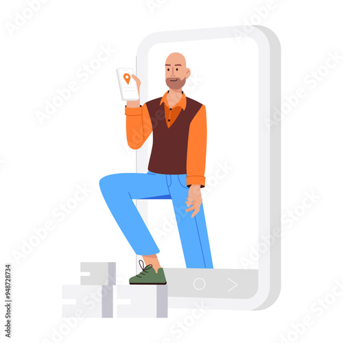 Character based flat illustration of online tracking 

