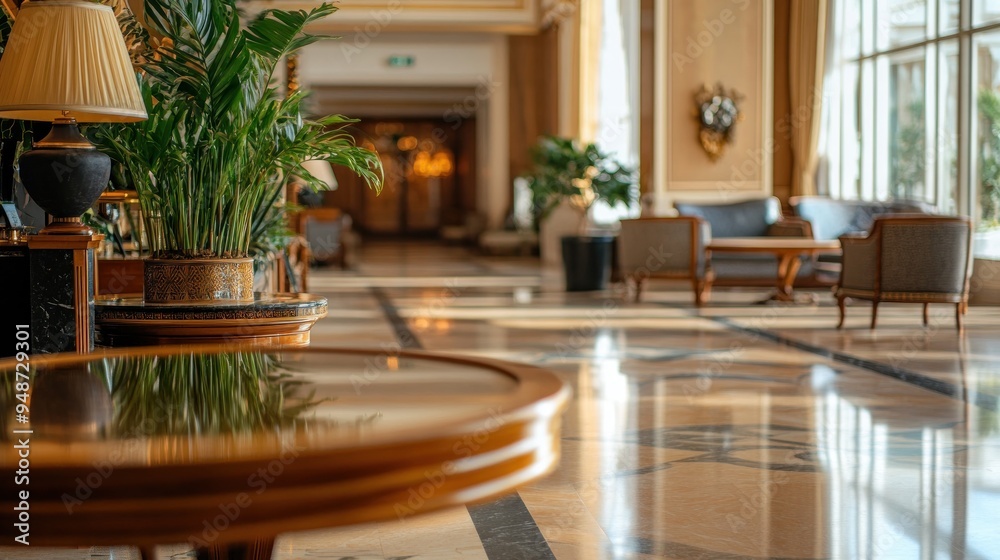 Reflective Lobby Floor in a Grand Hotel Reflective Lobby Floor in a Grand Hotel