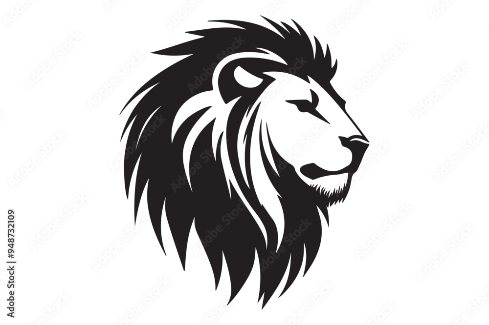 Fototapeta premium lion head silhouette vector illustration