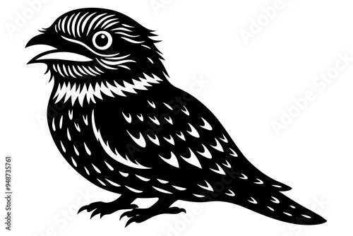 Tawny Frogmouth Silhouette Vector Illustration Wildlife Animal Clipart photo