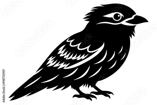 Tawny Frogmouth Silhouette Vector Illustration Wildlife Animal Clipart photo