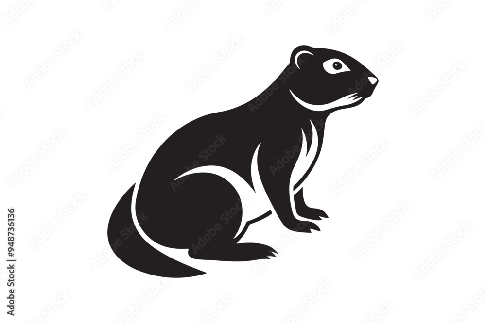 Prairie Dog silhouette vector illustration Prairie Dog silhouette vector illustration