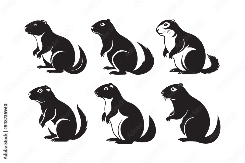 Obraz premium Prairie Dog silhouette vector illustration