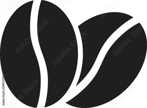 Coffee beans icon in trendy style isolated on white background . Coffee beans logo . Vector illustration