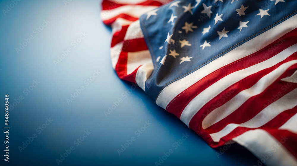 Naklejka premium Labor Day Celebration American Flag On Blue Background