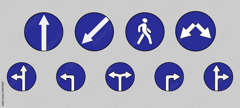 Vector road signs, 10EPS, vector illustration, arrows, human Vector road signs, 10EPS, vector illustration, arrows, human