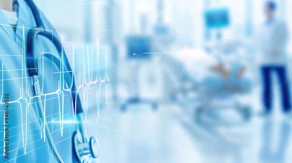 Patient wearing a remote ECG device during a telemedicine session, Telemedicine, cardiac telehealth Patient wearing a remote ECG device during a telemedicine session, Telemedicine, cardiac telehealth
