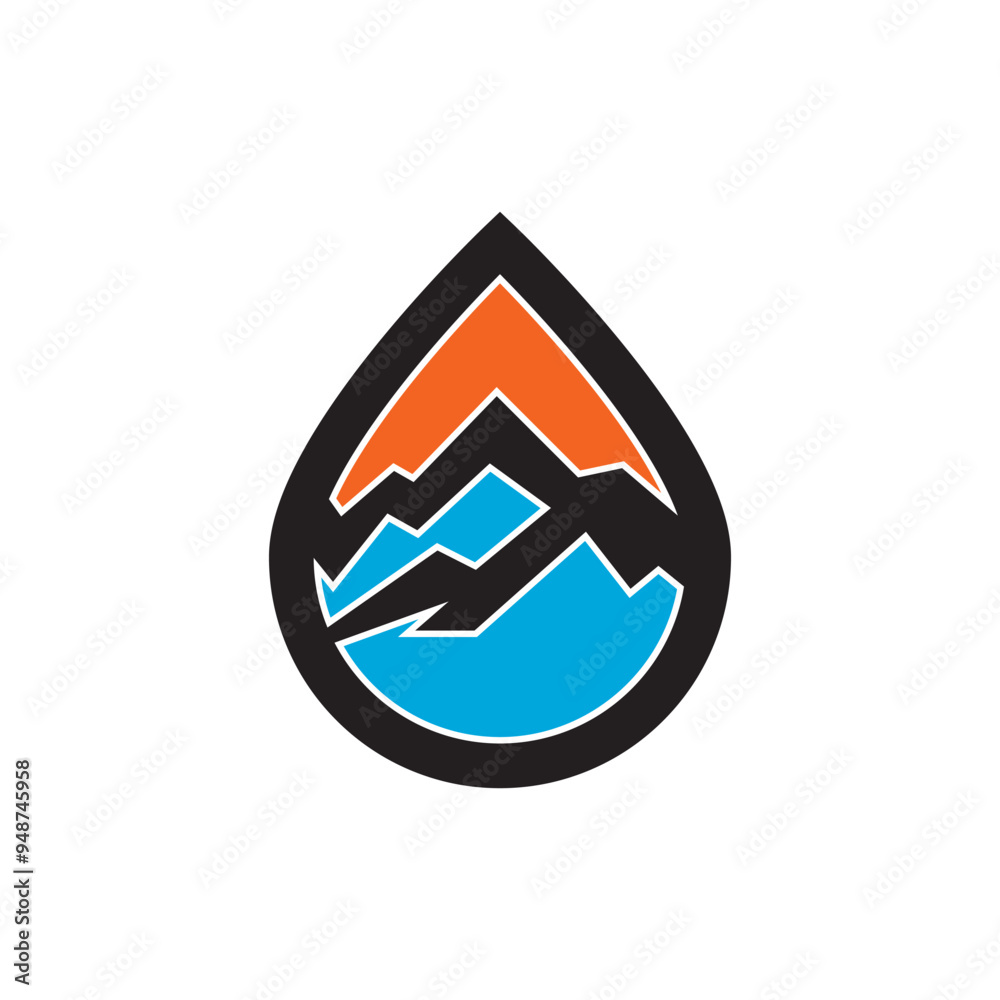 set of mountain water drop logo vector icon illustration design set of mountain water drop logo vector icon illustration design