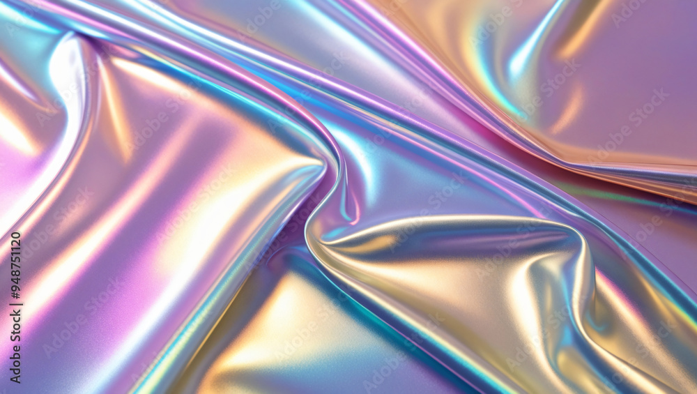Iridescent Metallic Fabric in Pastel Shades Iridescent Metallic Fabric in Pastel Shades