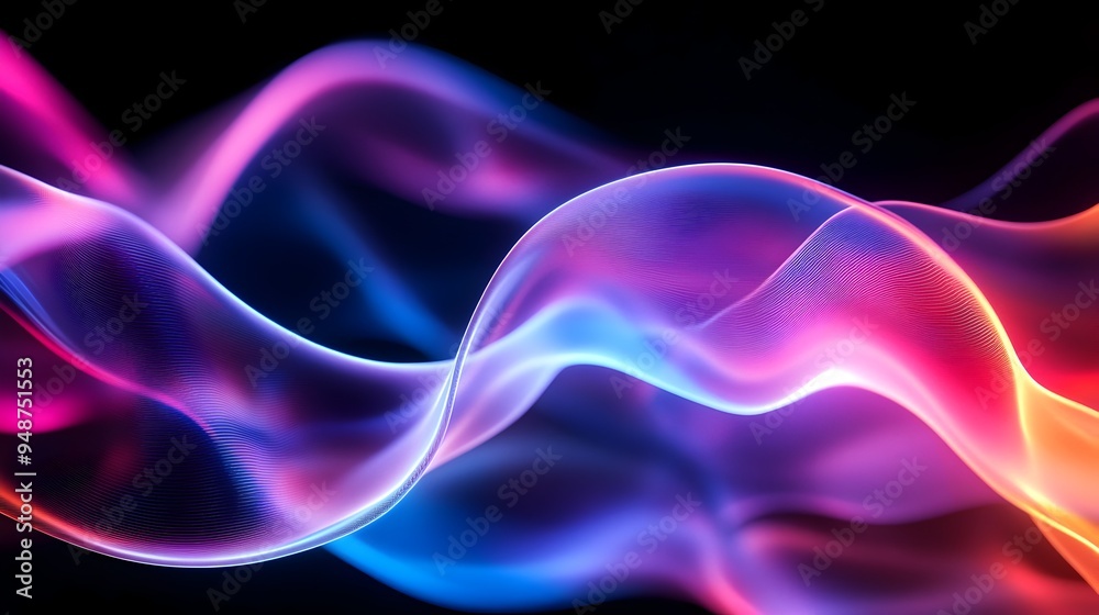 Vibrant Neon Waves Intertwining in Mesmerizing Abstract Design Vibrant Neon Waves Intertwining in Mesmerizing Abstract Design