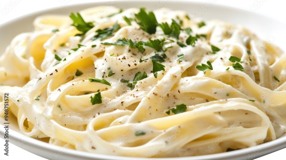 Creamy Fettuccine Pasta with Parsley Creamy Fettuccine Pasta with Parsley