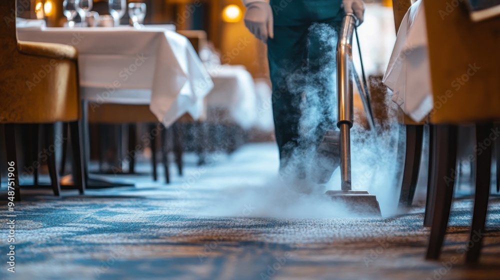 Cleaning a Restaurant's Carpet with Steam
