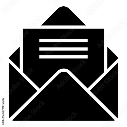 open letter icon. Open email and letter icon. Mail envelope vector icon.