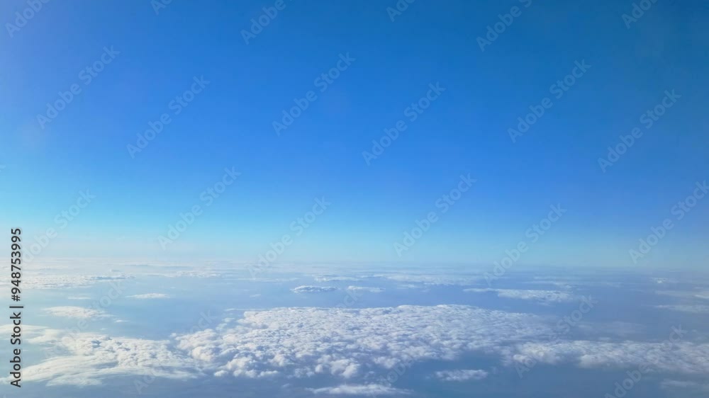 A vast blue sky stretches above a layer of fluffy clouds, capturing a serene and peaceful aerial view. the clear, expansive horizon creates a calming and inspirational scene, ideal for travel themes, A vast blue sky stretches above a layer of fluffy clouds, capturing a serene and peaceful aerial view. the clear, expansive horizon creates a calming and inspirational scene, ideal for travel themes,