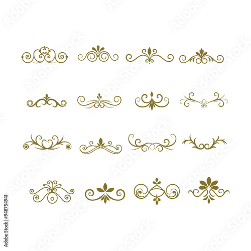 Elegant vintage decorative elements vector collection.