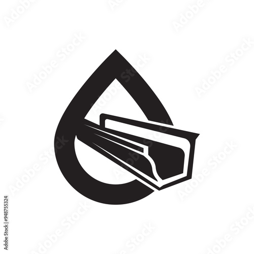 water gutters icon logo vector design template