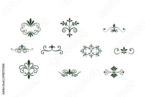 Elegant vintage decorative elements vector collection.