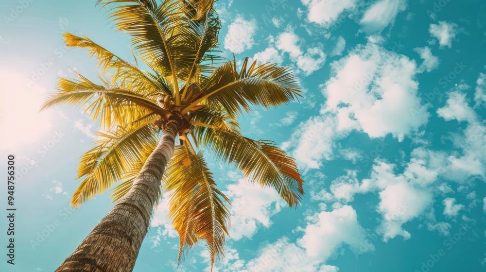 Palm Tree Under a Blue Sky Palm Tree Under a Blue Sky