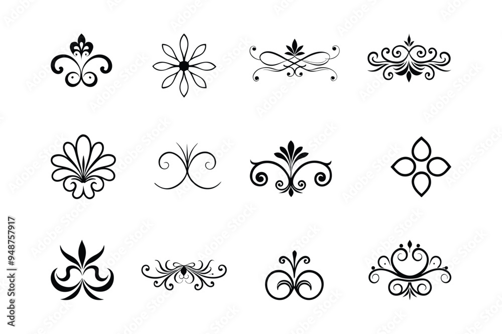 Elegant vintage decorative elements vector collection.