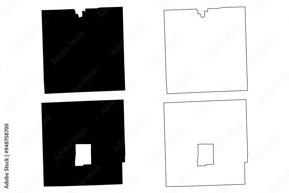 Warren and Sterling Heights City, Michigan (United States cities, United States of America, usa city) map vector illustration, scribble sketch map