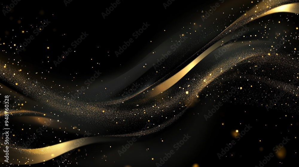 Abstract Gold Glitter Wave Background Abstract Gold Glitter Wave Background