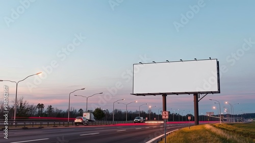 billboard on highway , advertising board in highway, blank white board isolated white background