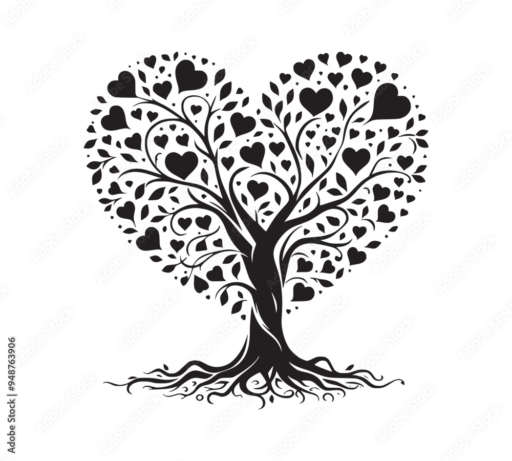 Obraz premium tree with hearts illustration