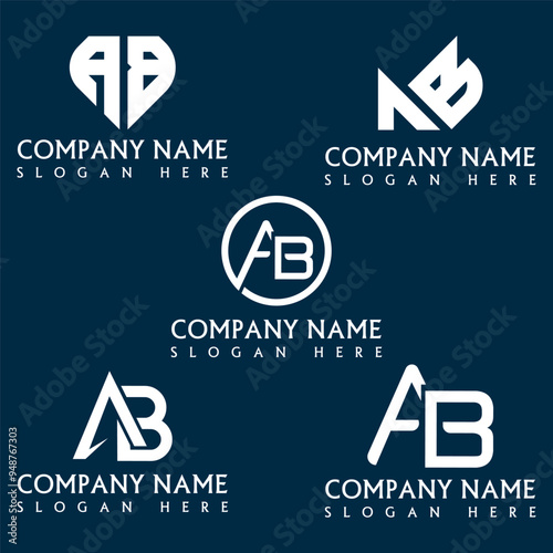 AB letter logo design set