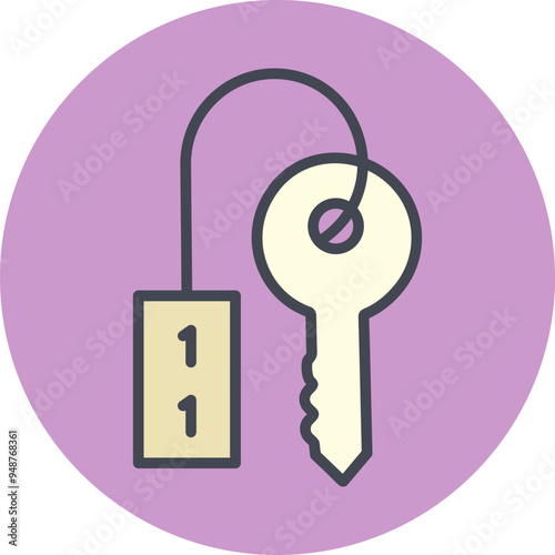 Room Key Vector Icon