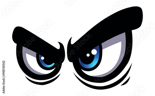 Evil cartoon eyes vector graphic angry comic emotion car decal funny face sticker