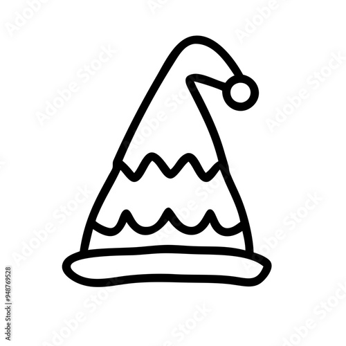 Christmas Santa hat outline icon