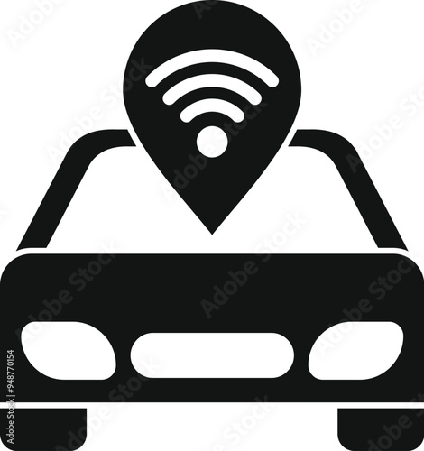 Car wifi hotspot icon in simple style isolated on white background