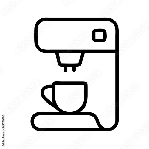 coffee maker machine outline icon, Simple vector illustration,  Flat style