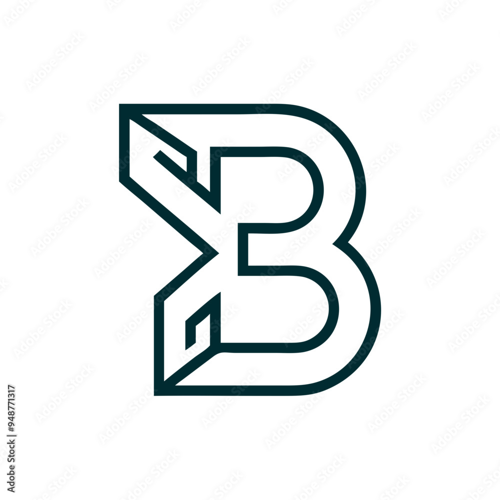 Modern Minimalistic Vector Logo Featuring the Letter B with Geometric Design and Clean Lines Modern Minimalistic Vector Logo Featuring the Letter B with Geometric Design and Clean Lines