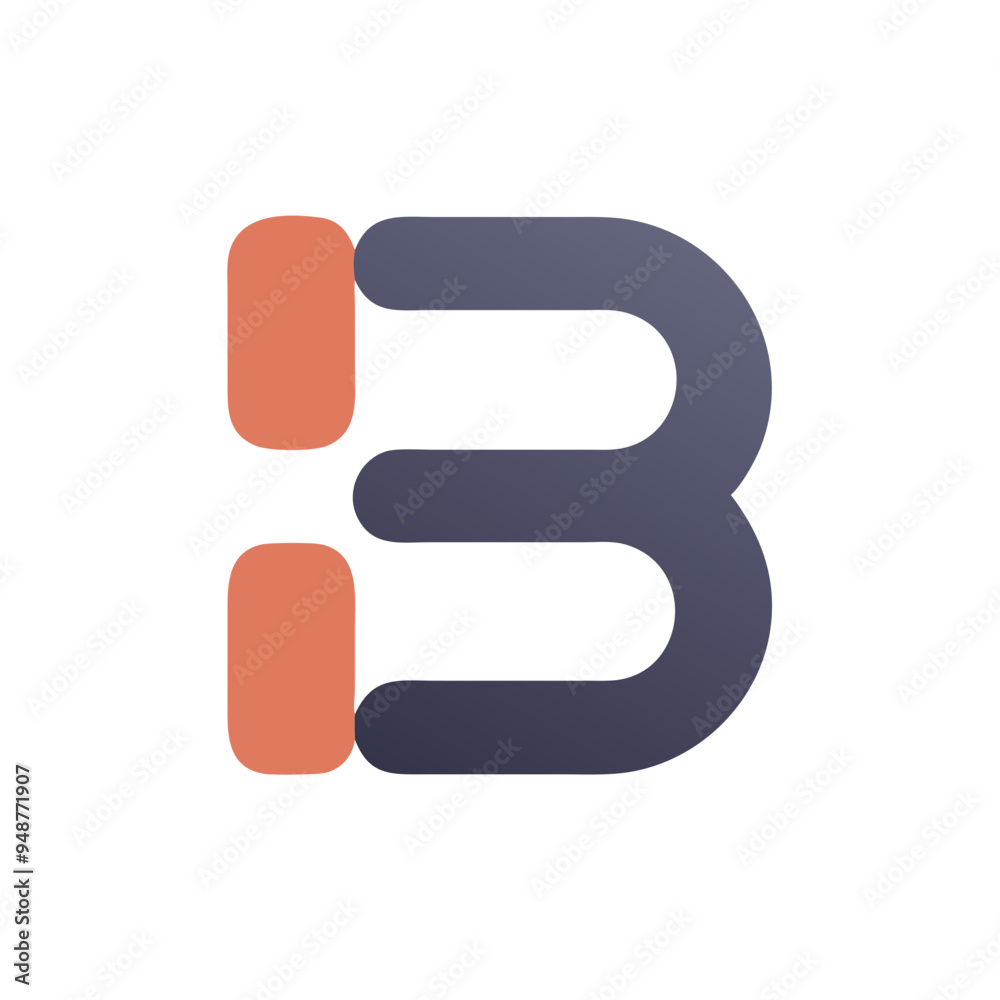 Modern Minimalistic Vector Logo Featuring the Letter B with Geometric Design and Clean Lines Modern Minimalistic Vector Logo Featuring the Letter B with Geometric Design and Clean Lines