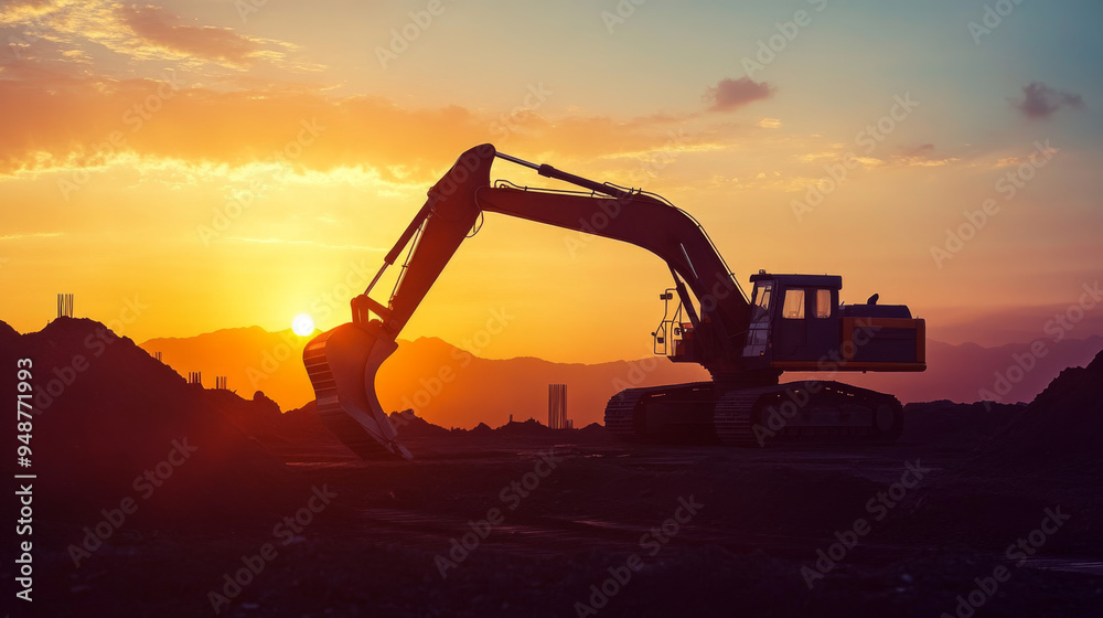 Silhouette of an excavator at a construction site during sunset, capturing the essence of heavy machinery and industrial work in a dramatic setting.
Silhouette of an excavator at a construction site during sunset, capturing the essence of heavy machinery and industrial work in a dramatic setting.