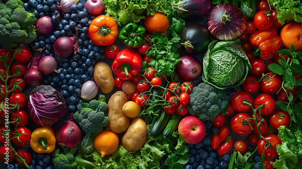 A Vibrant Display of Fresh Produce A Vibrant Display of Fresh Produce