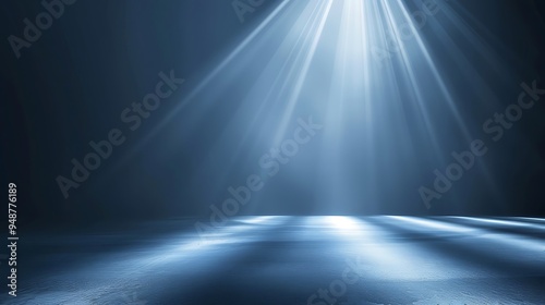 3D rendered light background with a focused spotlight illuminating the center. The light is positioned slightly to the side, enhancing depth and contrast, perfect for dramatic and focused 