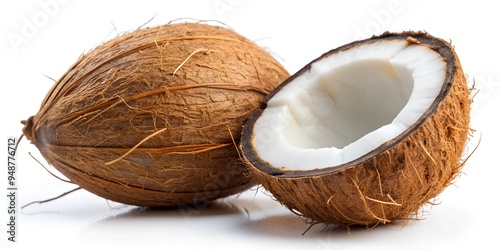 coconut on white background