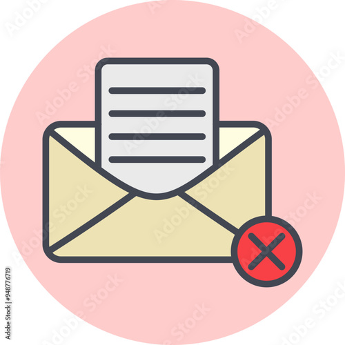 Rejection Of A Letter Vector Icon