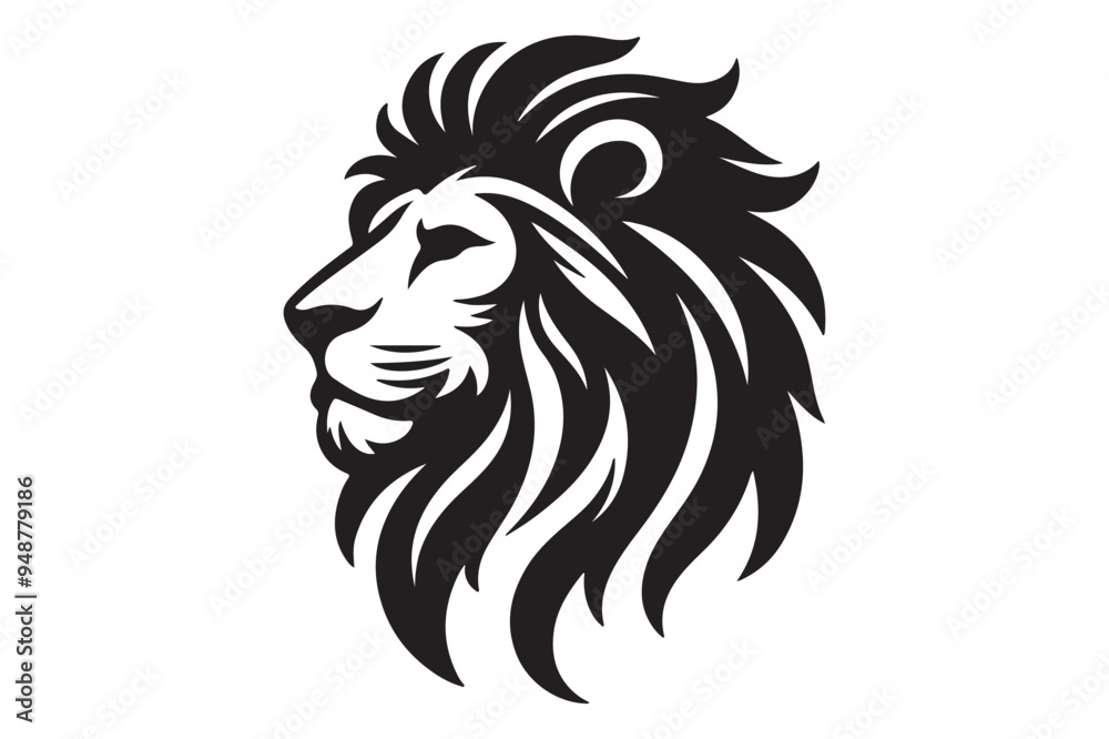 Fototapeta premium lion head silhouette vector illustration